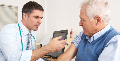 a doctor injecting a patient